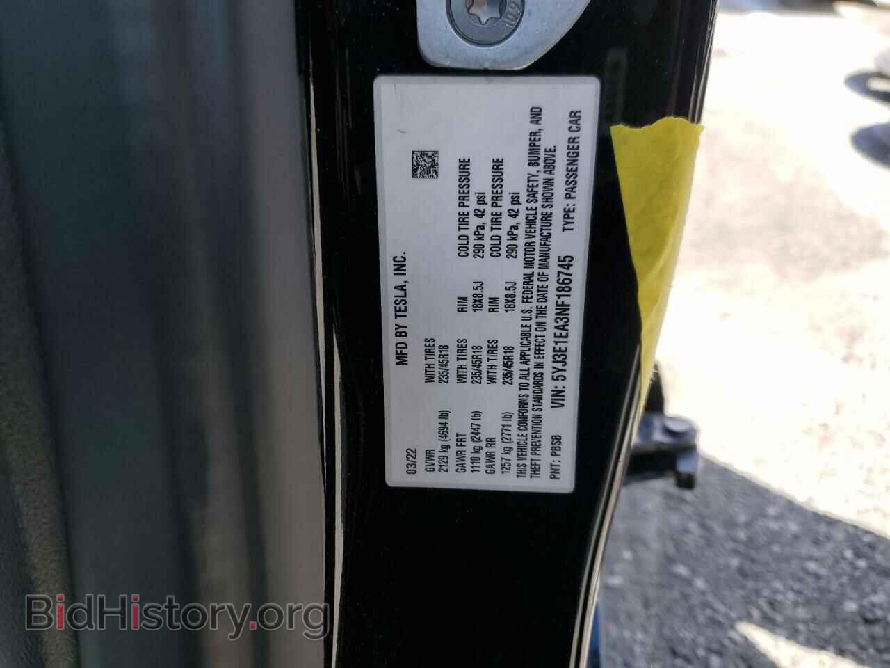 2022 TESLA MODEL 3 - VIN: 5YJ3E1EA3NF186745 - Фото 13