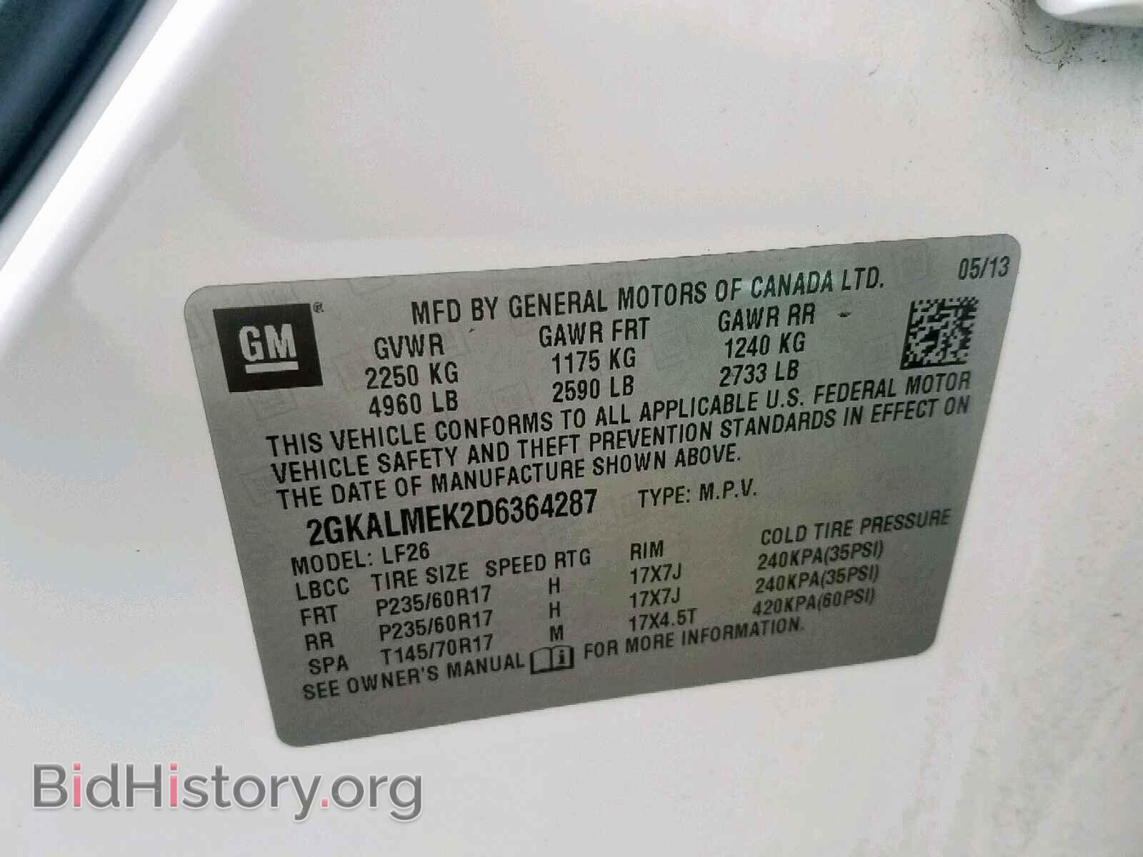 2013 GMC TERRAIN SL - VIN: 2GKALMEK2D6364287 - Фото 10