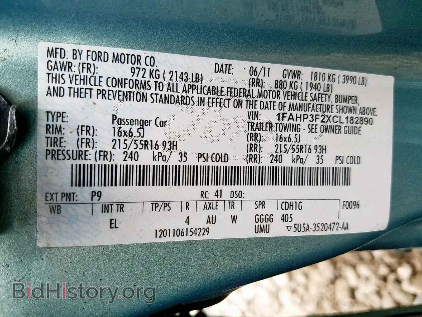 2012 FORD FOCUS SE - VIN: 1FAHP3F2XCL182890 - Фото 10