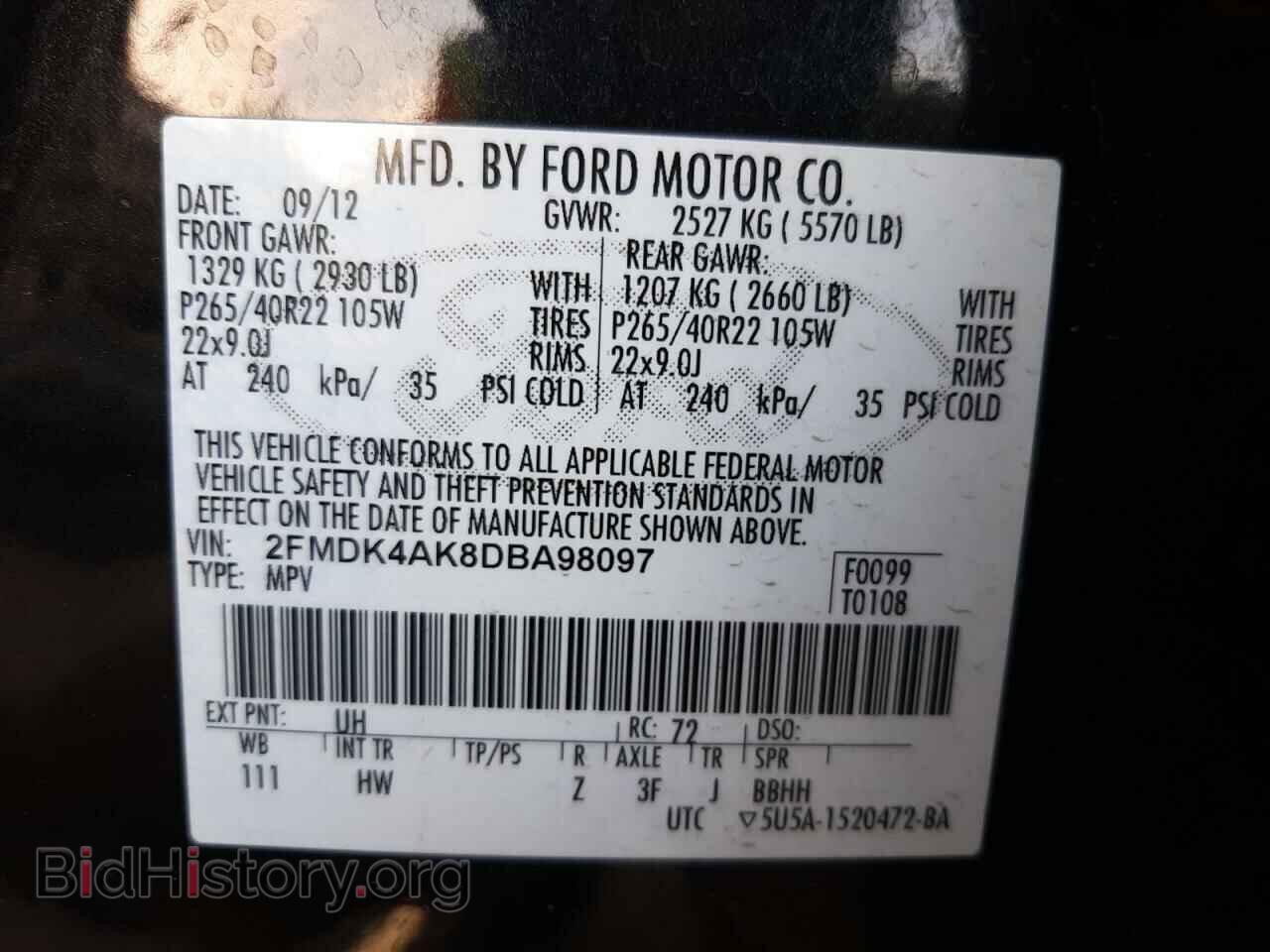 2013 FORD EDGE - VIN: 2FMDK4AK8DBA98097 - Photo 10