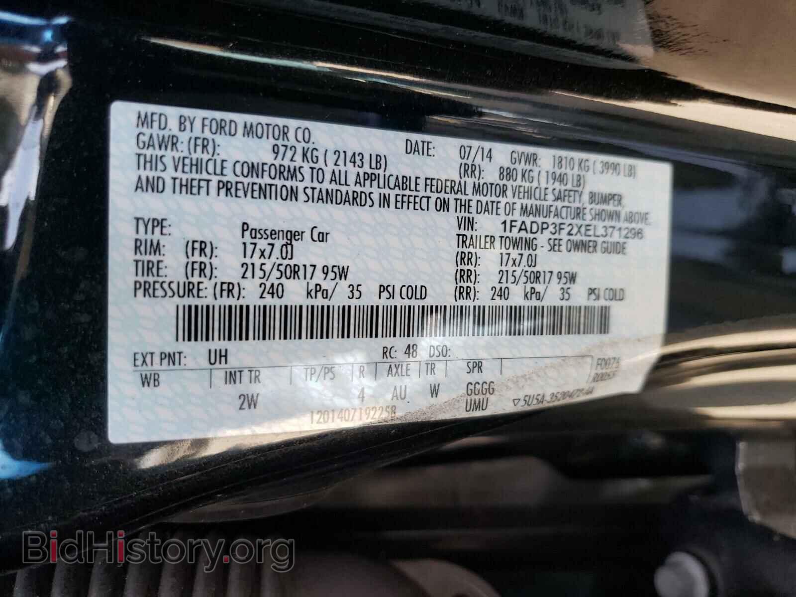 2014 FORD FOCUS - VIN: 1FADP3F2XEL371296 - Photo 10