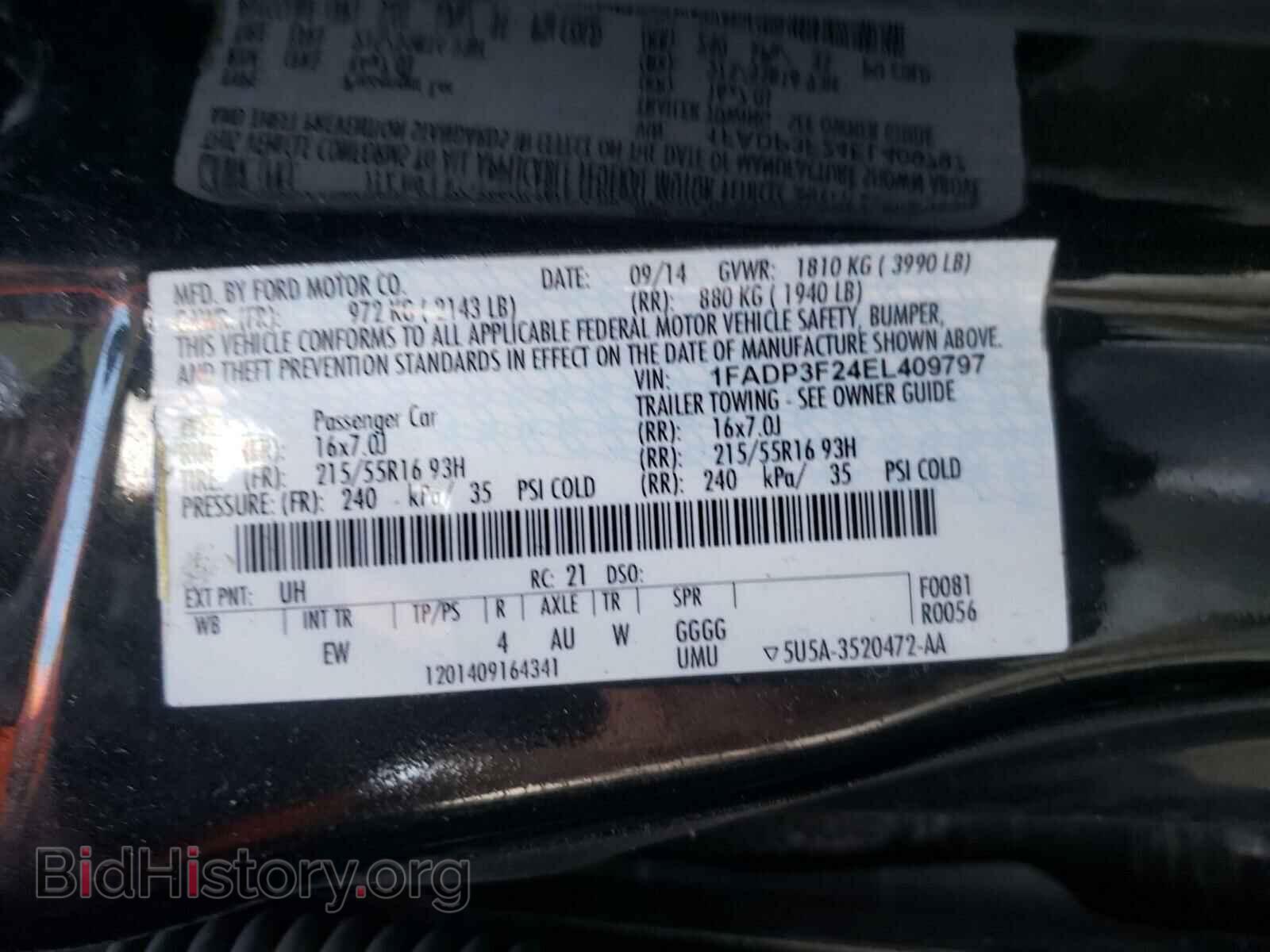 2014 FORD FOCUS - VIN: 1FADP3F24EL409797 - Фото 10