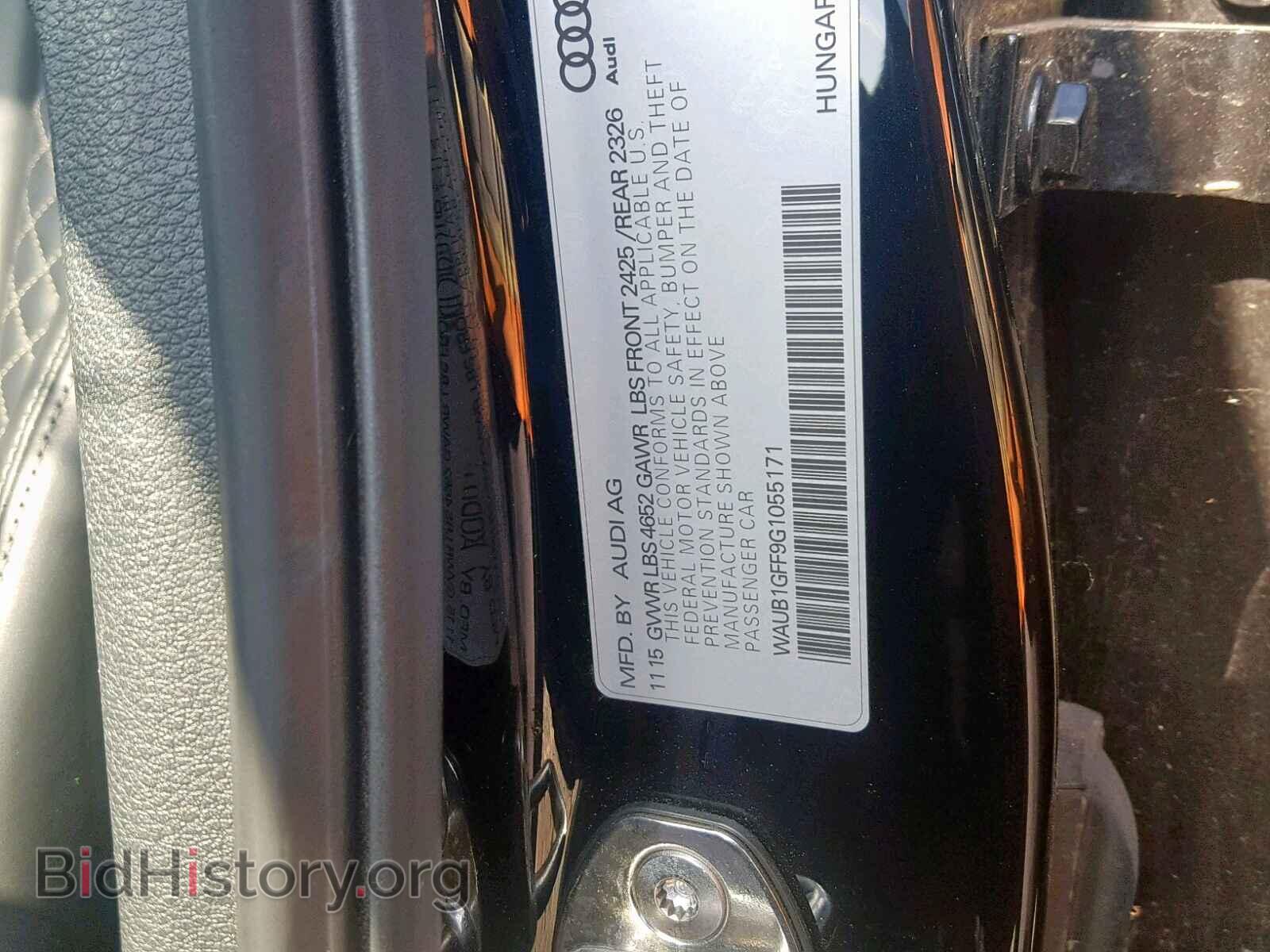 2016 AUDI S3 - VIN: WAUB1GFF9G1055171 - Фото 10