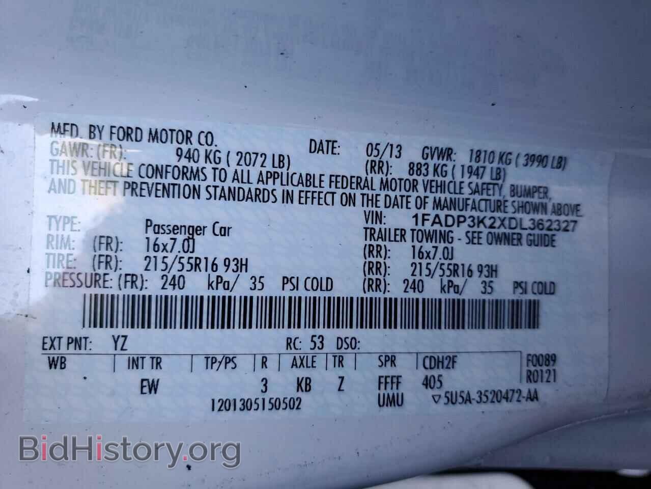 2013 FORD FOCUS - VIN: 1FADP3K2XDL362327 - Фото 13