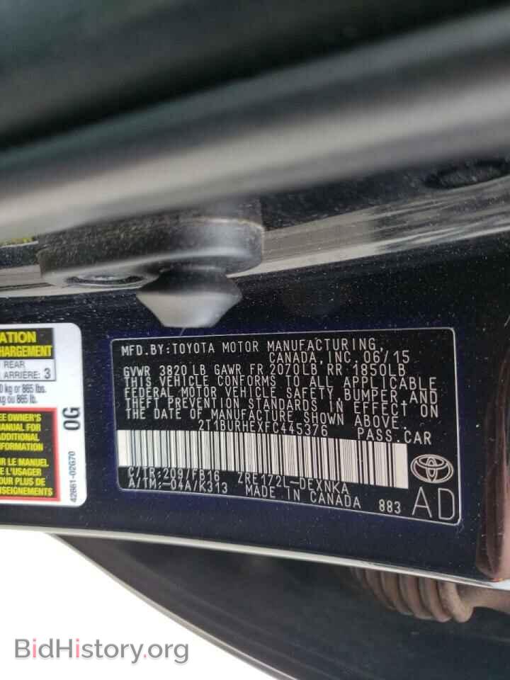 2015 TOYOTA COROLLA - VIN: 2T1BURHEXFC445376 - Photo 10
