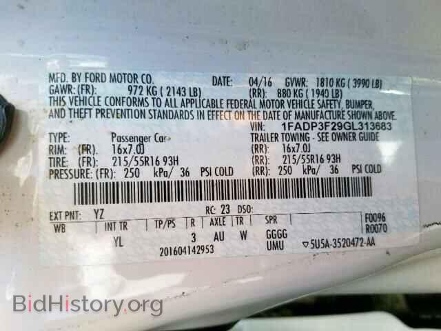 2016 FORD FOCUS SE - VIN: 1FADP3F29GL313683 - Фото 10