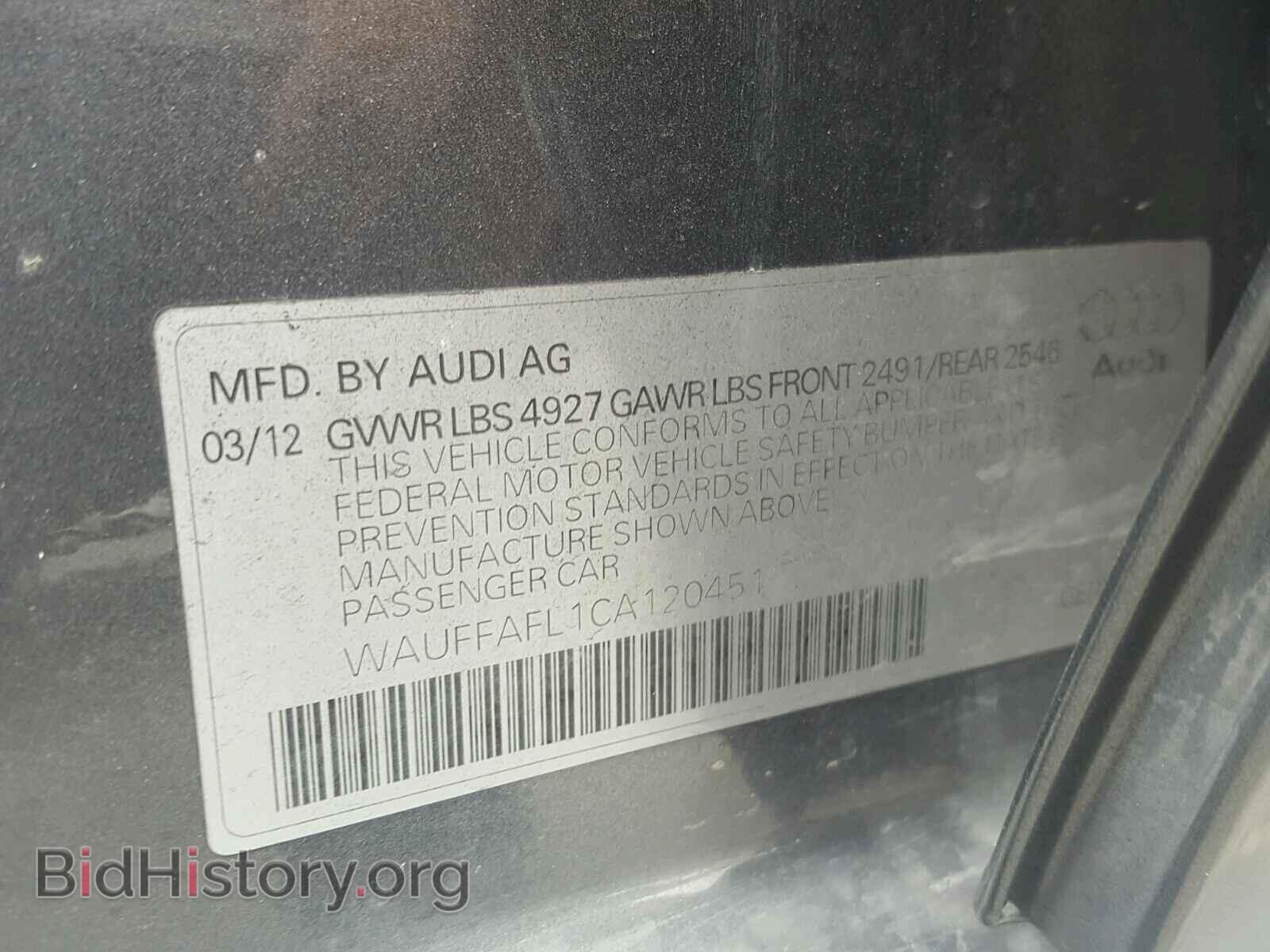 2012 AUDI A4 - VIN: WAUFFAFL1CA120451 - Photo 10