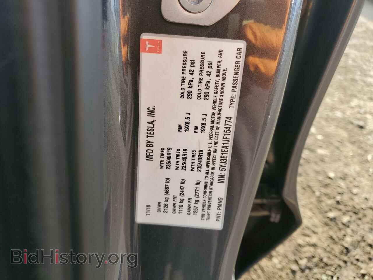 2018 TESLA MODEL 3 - VIN: 5YJ3E1EA1JF154774 - Фото 12