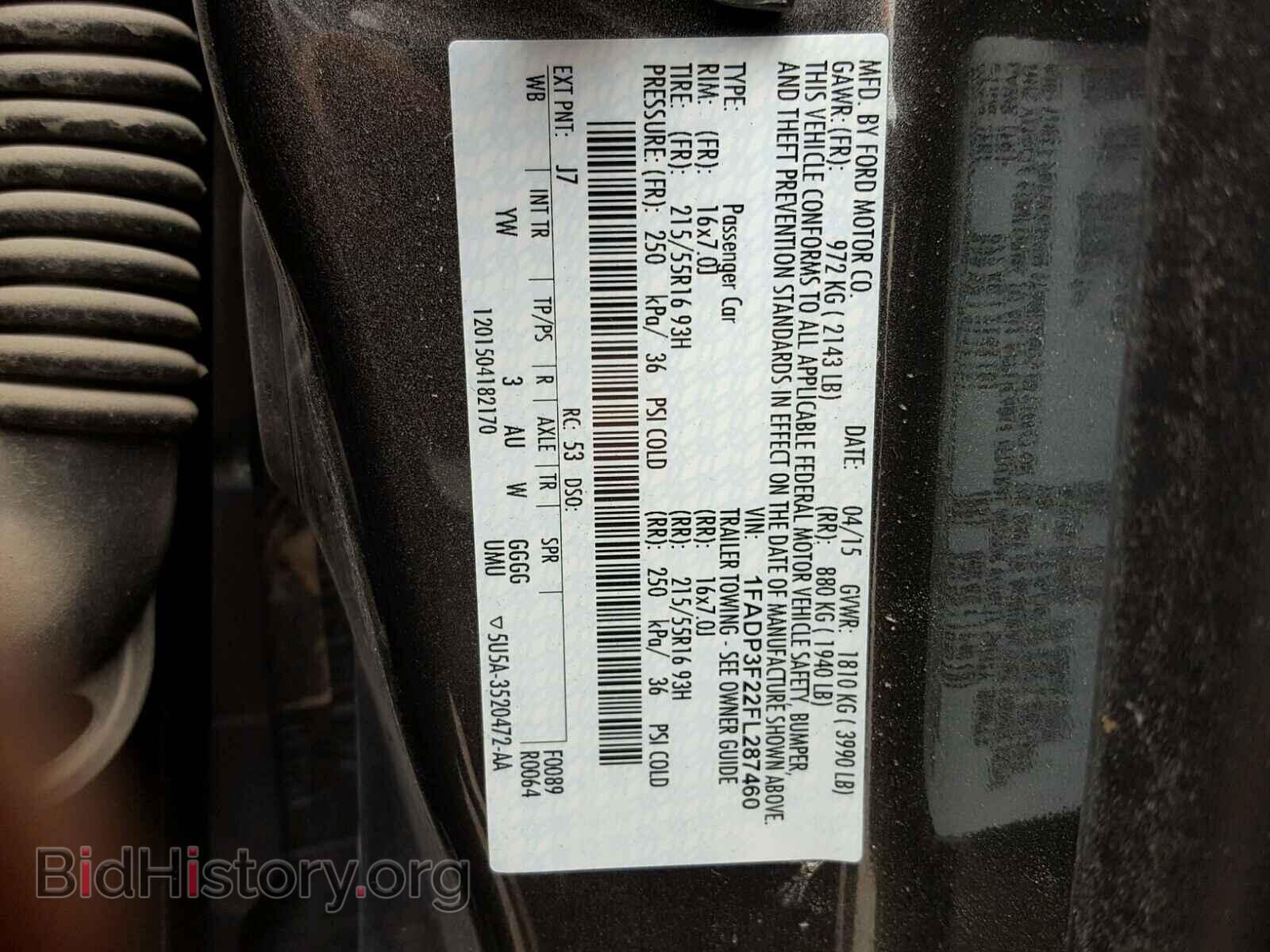 2015 FORD FOCUS - VIN: 1FADP3F22FL287460 - Фото 10