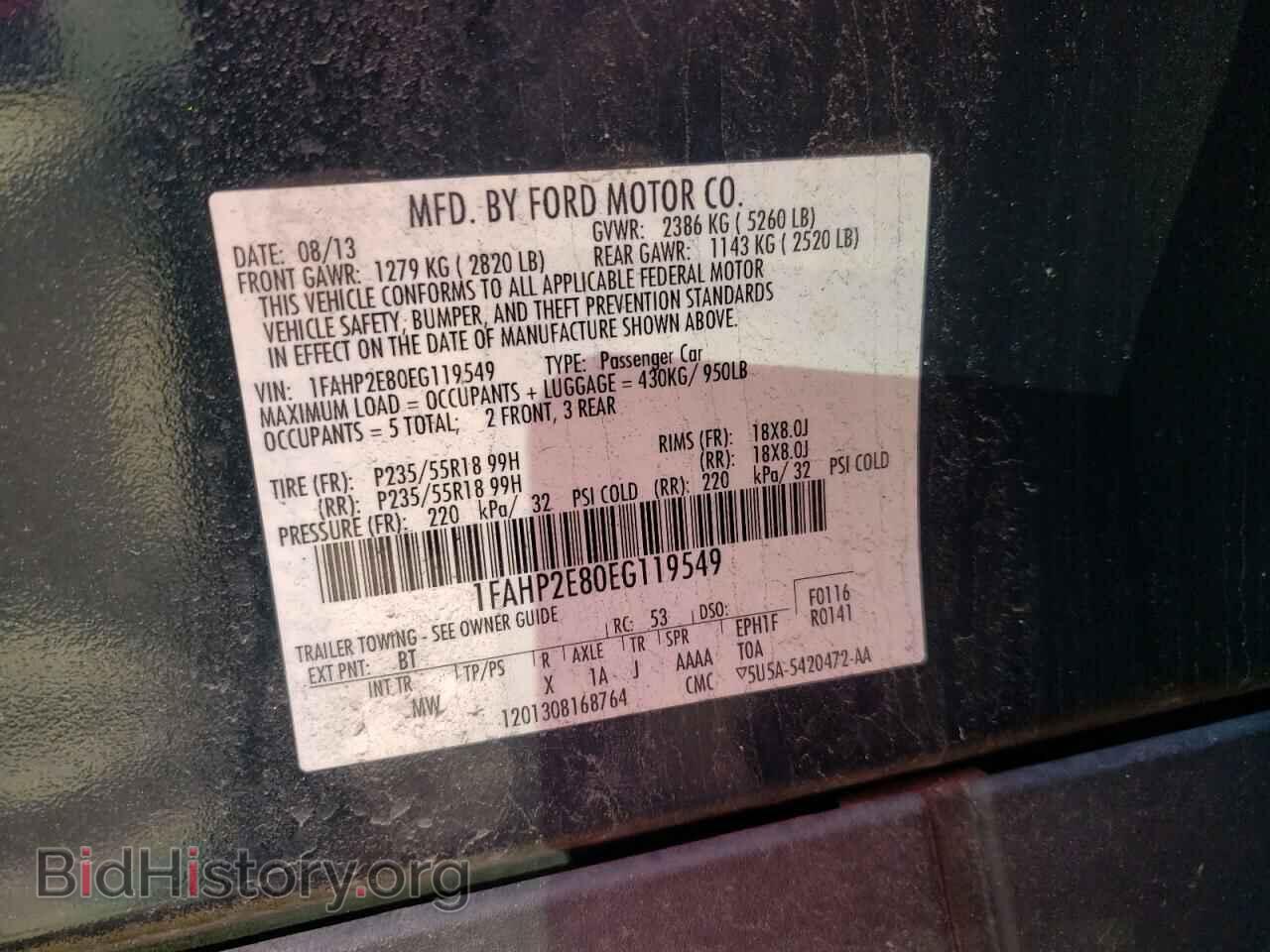 2014 FORD TAURUS - VIN: 1FAHP2E80EG119549 - Фото 10