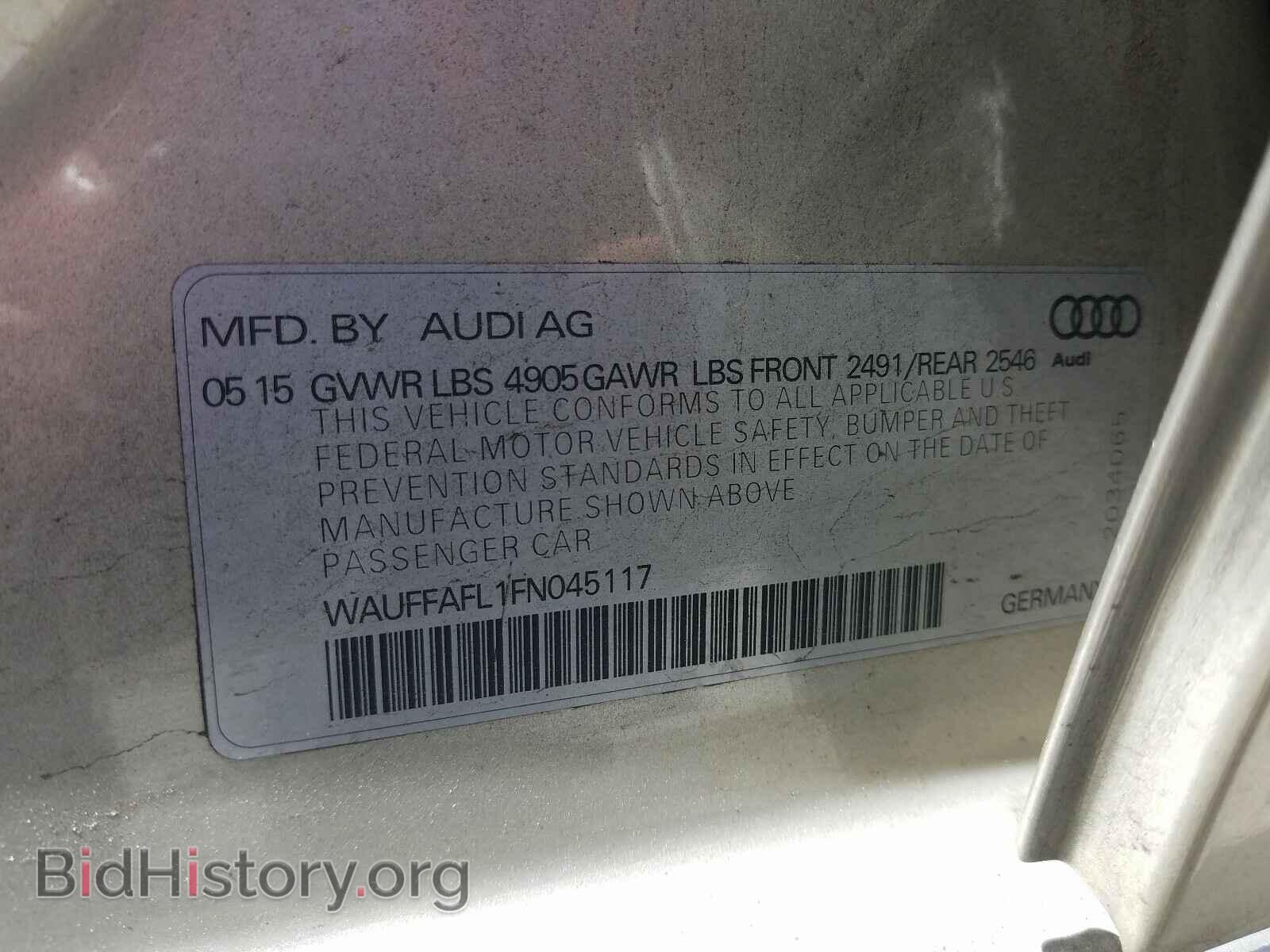2015 AUDI A4 - VIN: WAUFFAFL1FN045117 - Фото 10