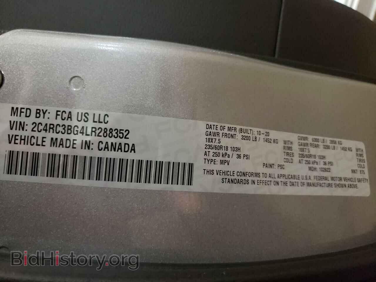 2020 CHRYSLER PACIFICA - VIN: 2C4RC3BG4LR288352 - Photo 10