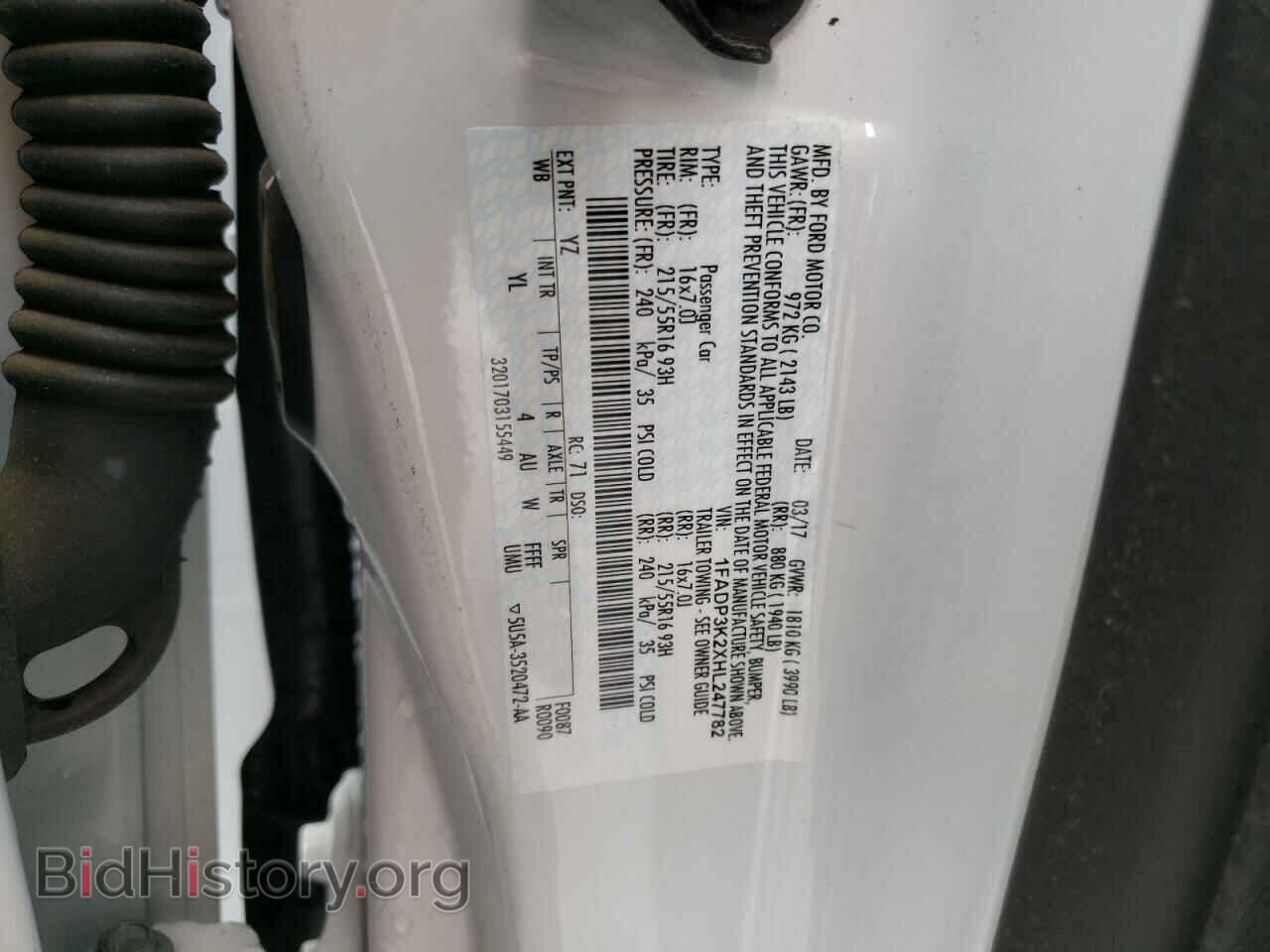 2017 FORD FOCUS - VIN: 1FADP3K2XHL247782 - Фото 10