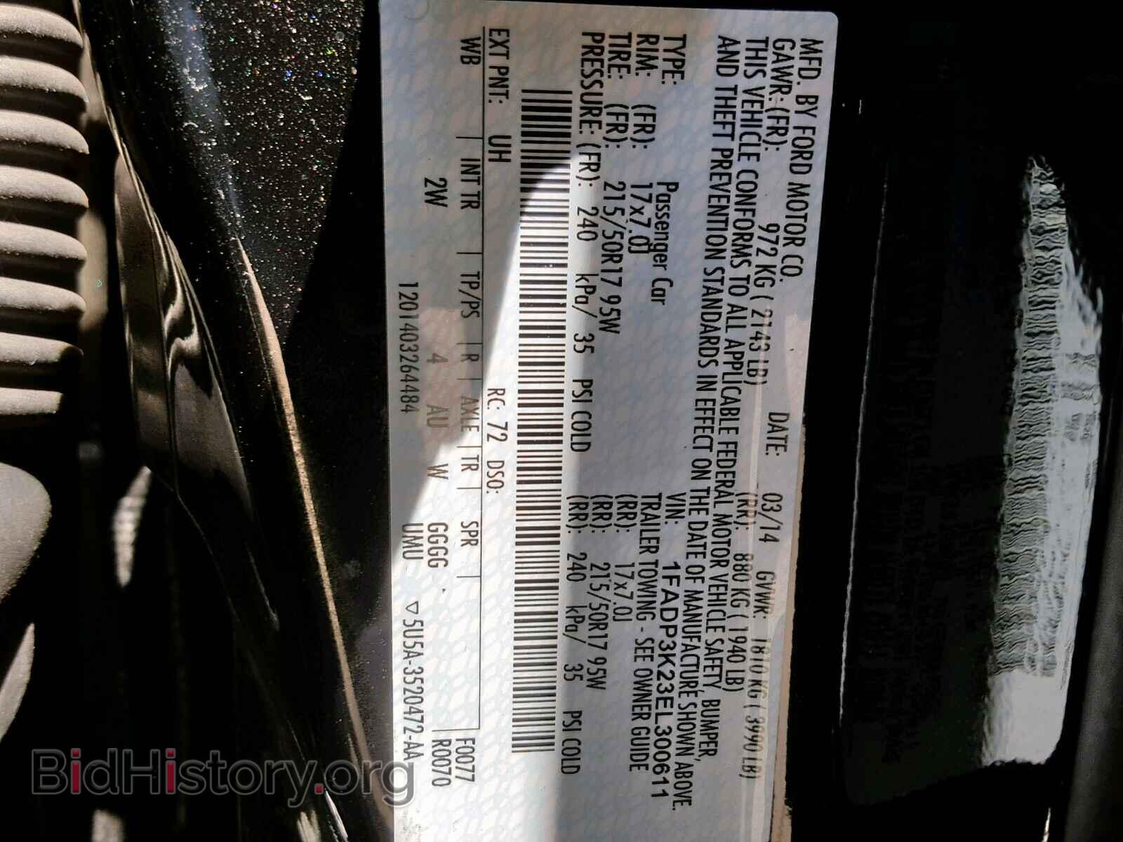 2014 FORD FOCUS SE - VIN: 1FADP3K23EL300611 - Фото 10