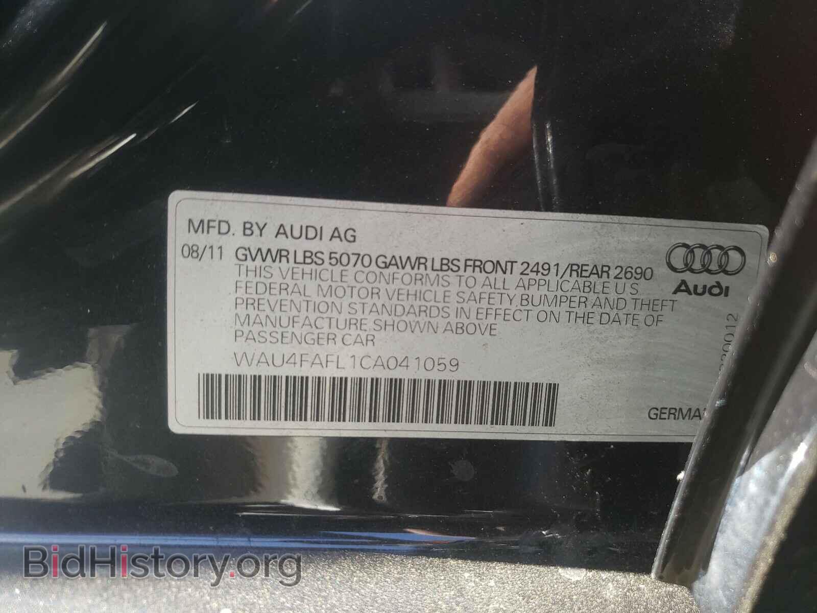 2012 AUDI A4 - VIN: WAU4FAFL1CA041059 - Фото 10