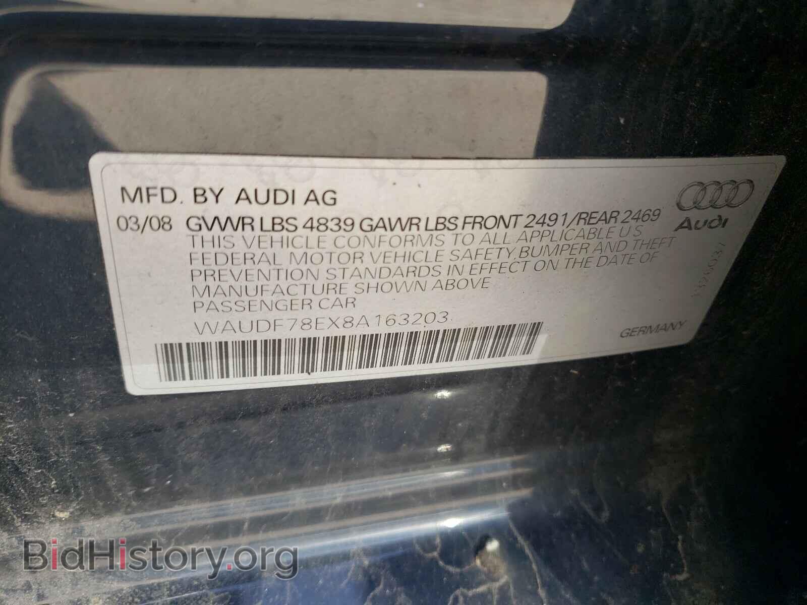 2008 AUDI A4 - VIN: WAUDF78EX8A163203 - Photo 10