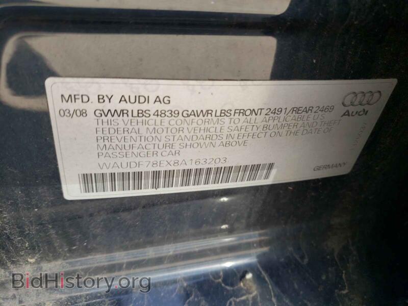 2008 Audi A4 (VIN WAUDF78EX8A163203) — фото 10 из 10