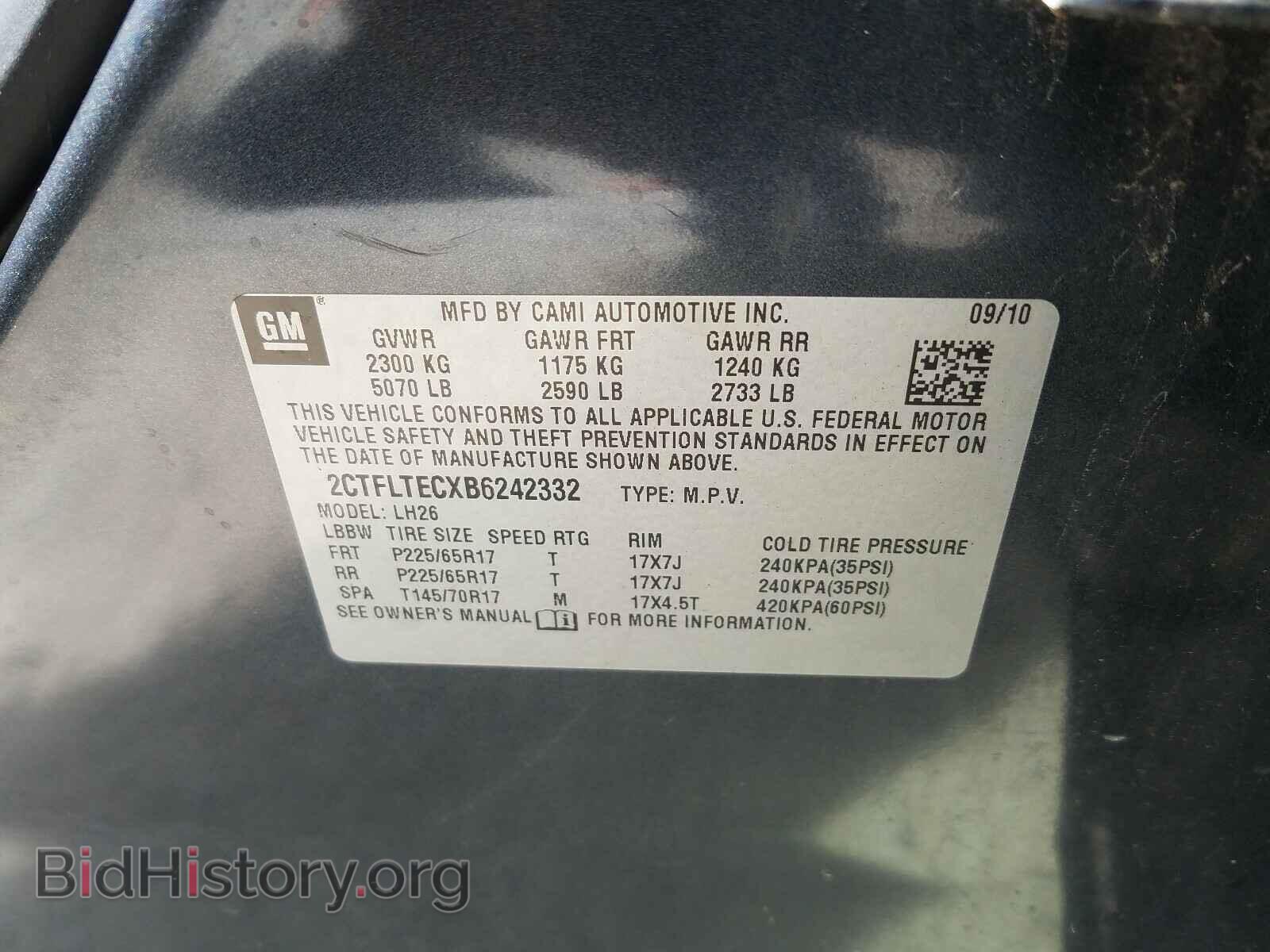 2011 GMC TERRAIN - VIN: 2CTFLTECXB6242332 - Photo 10