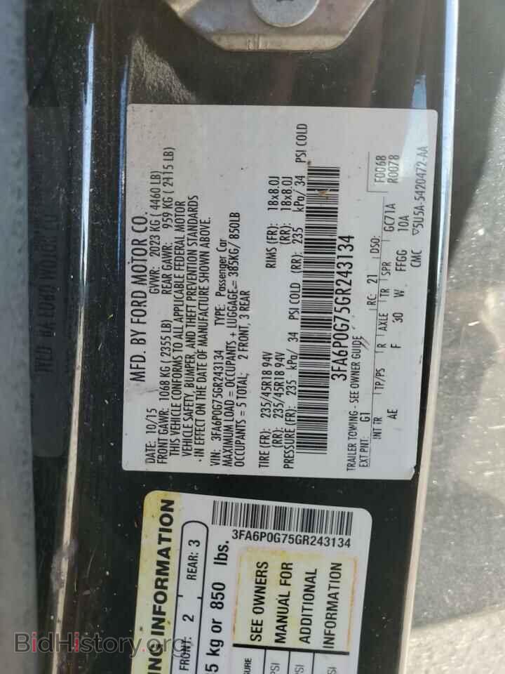 2016 FORD FUSION - VIN: 3FA6P0G75GR243134 - Фото 12