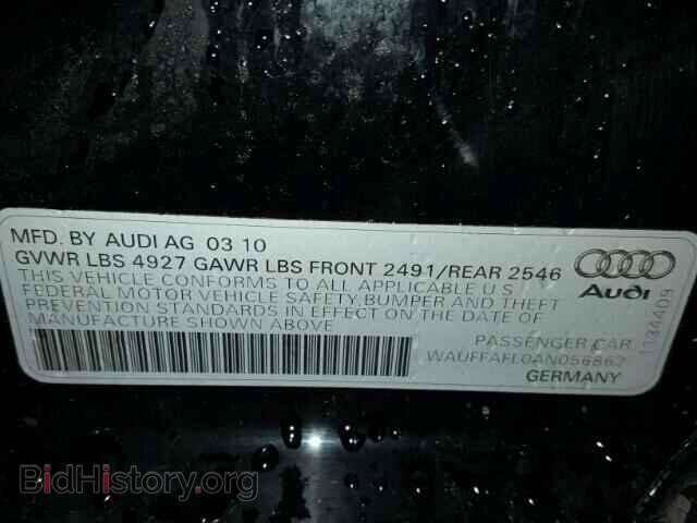 2010 AUDI A4 - VIN: WAUFFAFL0AN056862 - Photo 10