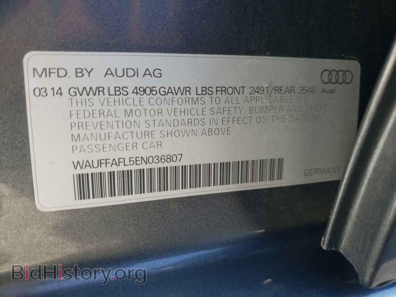 2014 AUDI A4 - VIN: WAUFFAFL5EN036807 - Фото 12