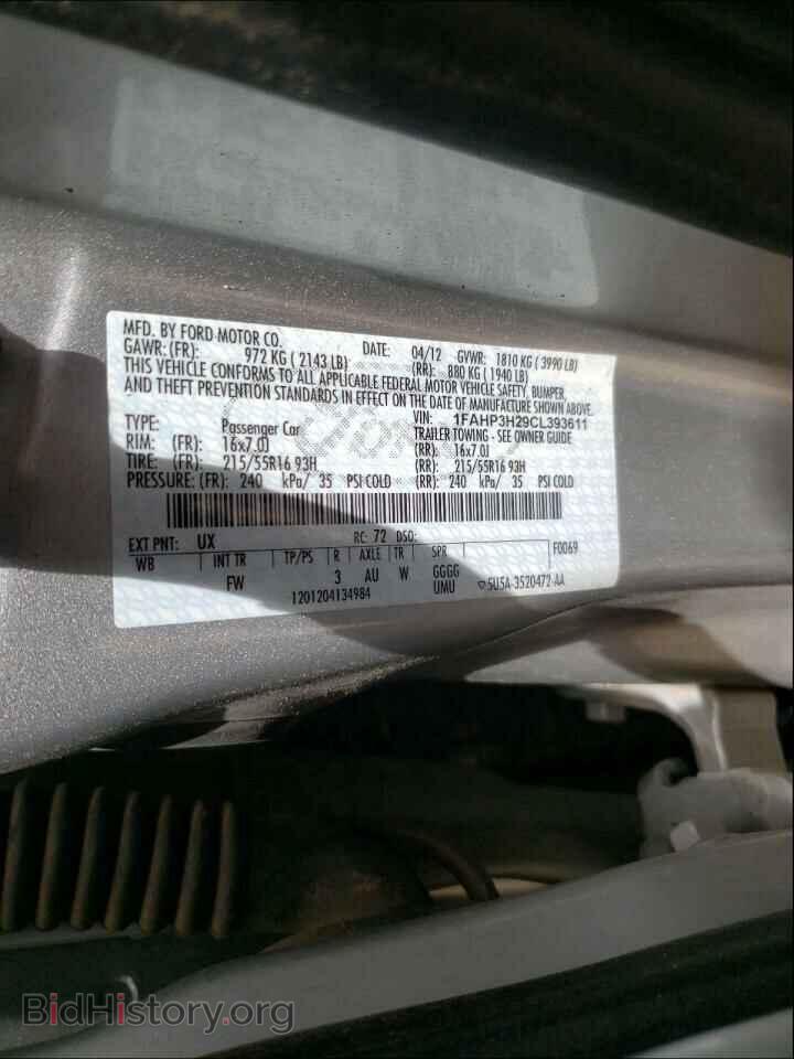 2012 FORD FOCUS - VIN: 1FAHP3H29CL393611 - Фото 10