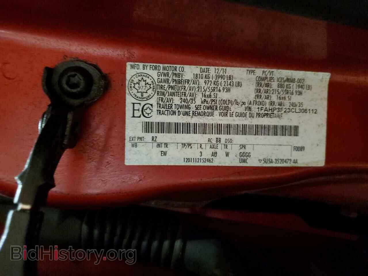 2012 FORD FOCUS - VIN: 1FAHP3F23CL306112 - Фото 13