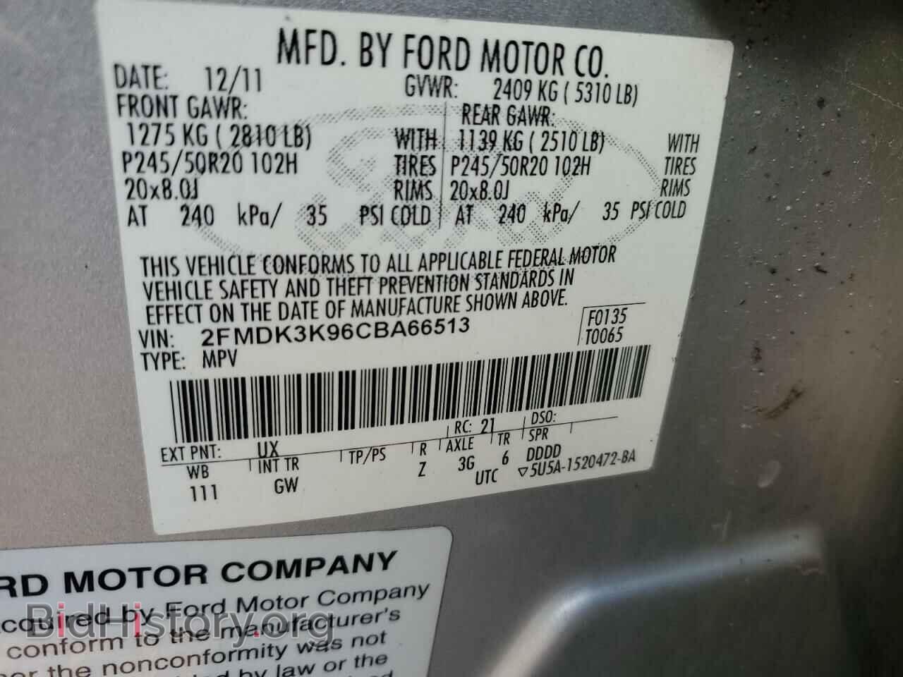 2012 FORD EDGE - VIN: 2FMDK3K96CBA66513 - Photo 12