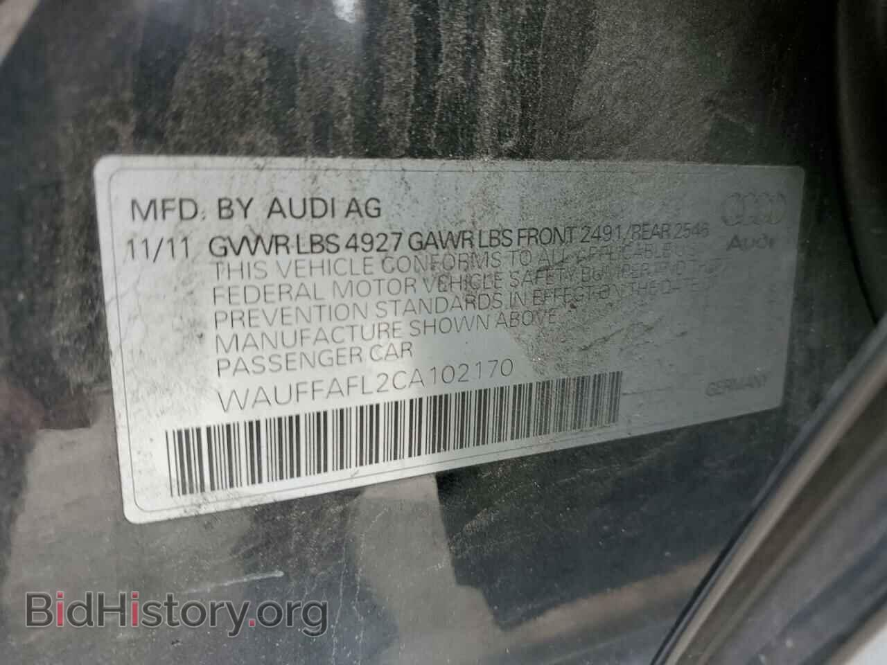 2012 AUDI A4 - VIN: WAUFFAFL2CA102170 - Фото 12