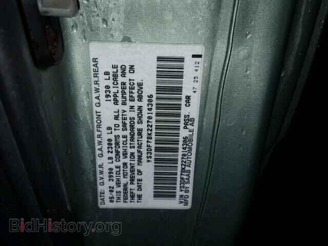 2002 SAAB 9 3 - VIN: YS3DF78K227014306 - Фото 10