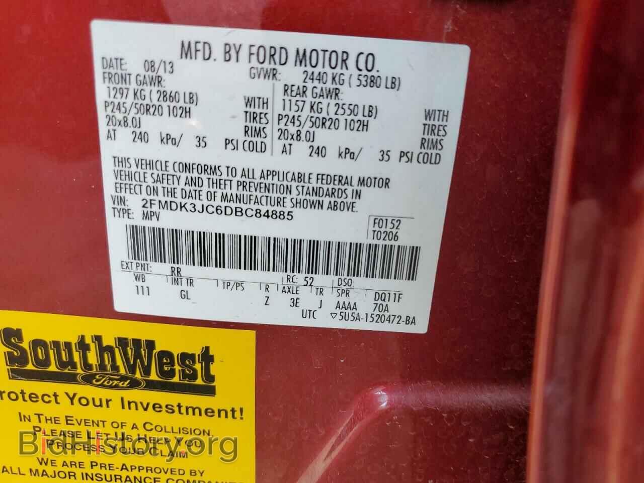 2013 FORD EDGE - VIN: 2FMDK3JC6DBC84885 - Photo 13