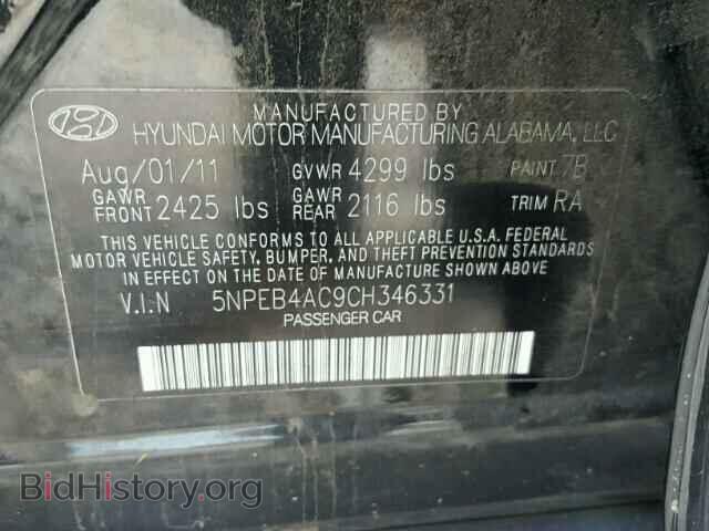 2012 HYUNDAI SONATA - VIN: 5NPEB4AC9CH346331 - Photo 10