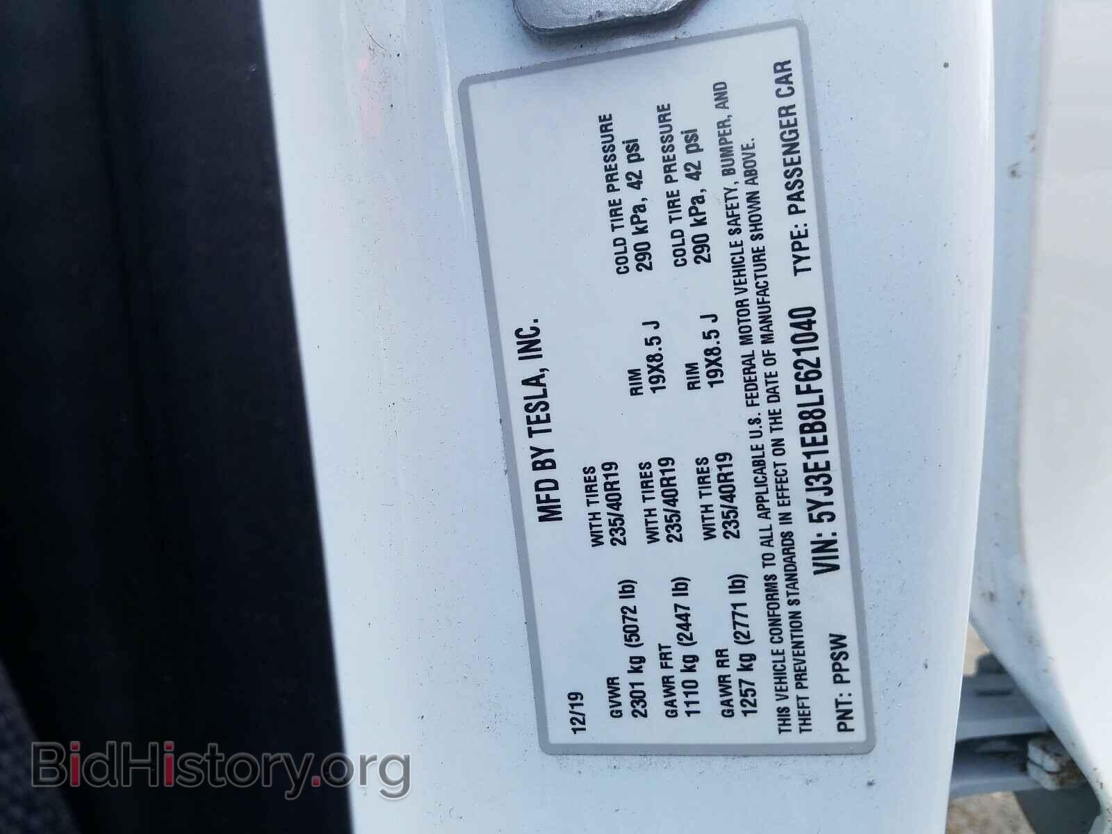 2020 TESLA MODEL 3 - VIN: 5YJ3E1EB8LF621040 - Photo 10