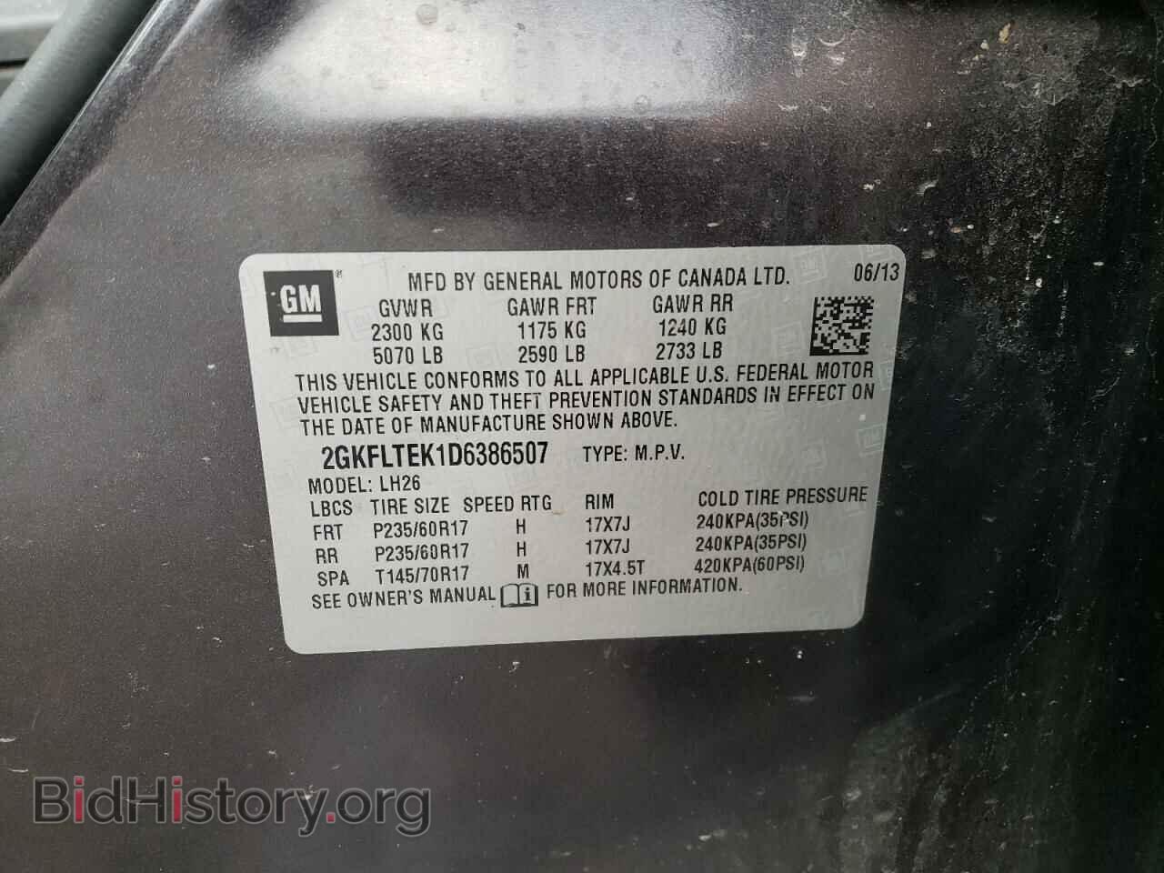 2013 GMC TERRAIN - VIN: 2GKFLTEK1D6386507 - Photo 13