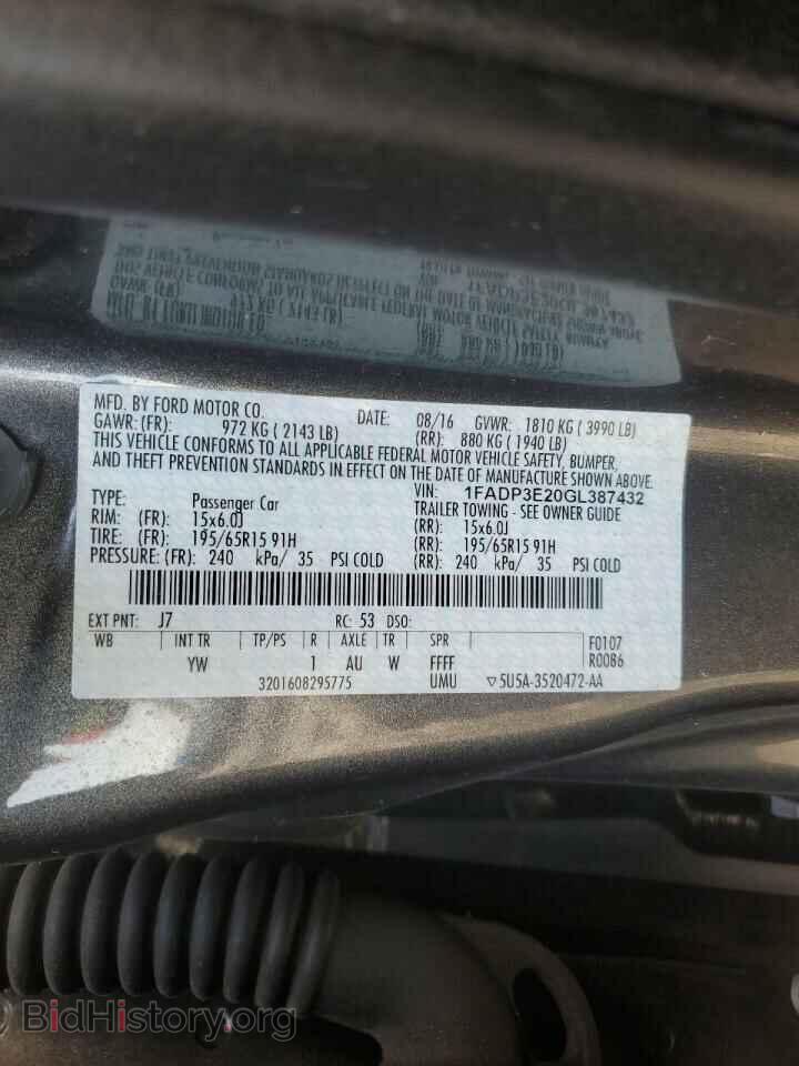 2016 FORD ALL Models - VIN: 1FADP3E20GL387432 - Фото 13