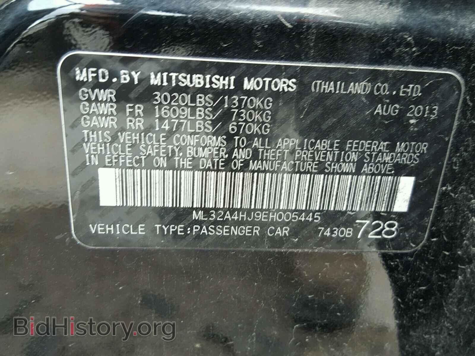 2014 MITSUBISHI MIRAGE - VIN: ML32A4HJ9EH005445 - Фото 10