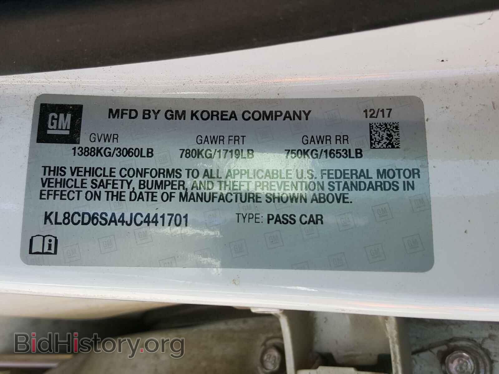 2018 CHEVROLET SPARK - VIN: KL8CD6SA4JC441701 - Фото 10