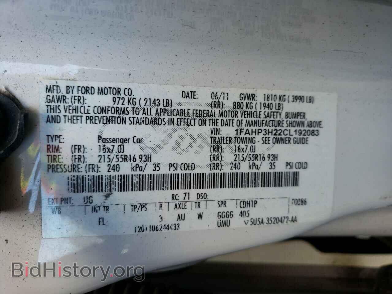 2012 FORD FOCUS - VIN: 1FAHP3H22CL192083 - Фото 12