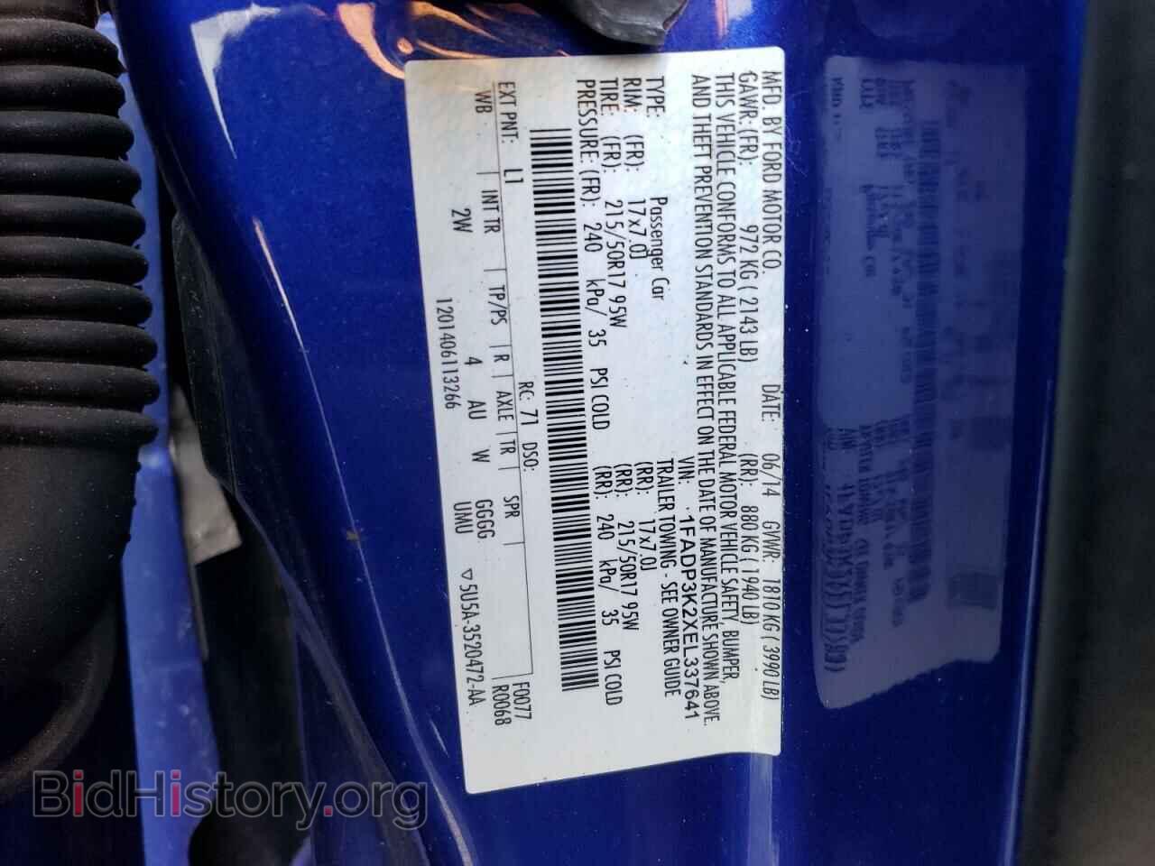 2014 FORD FOCUS - VIN: 1FADP3K2XEL337641 - Фото 12