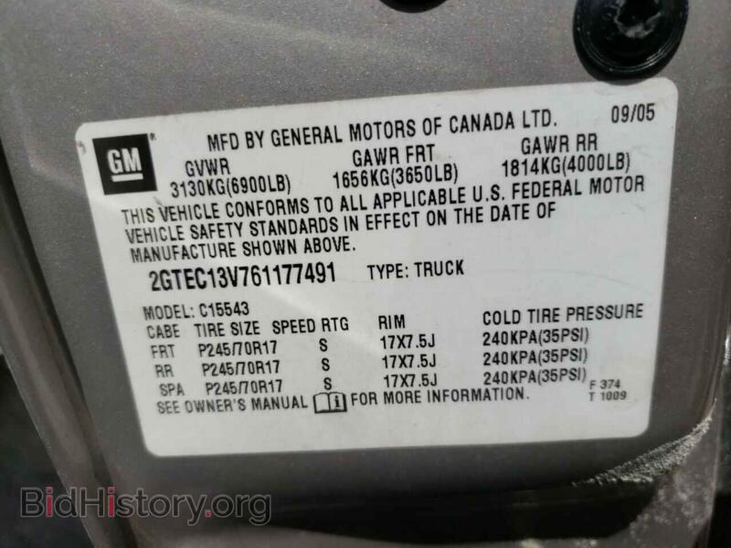 2006 GMC SIERRA (VIN 2GTEC13V761177491) — фото 10 из 10