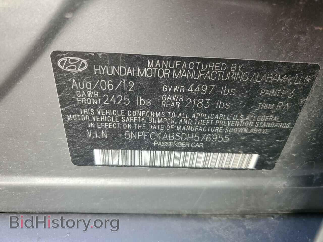 2013 HYUNDAI SONATA - VIN: 5NPEC4AB5DH576955 - Фото 12
