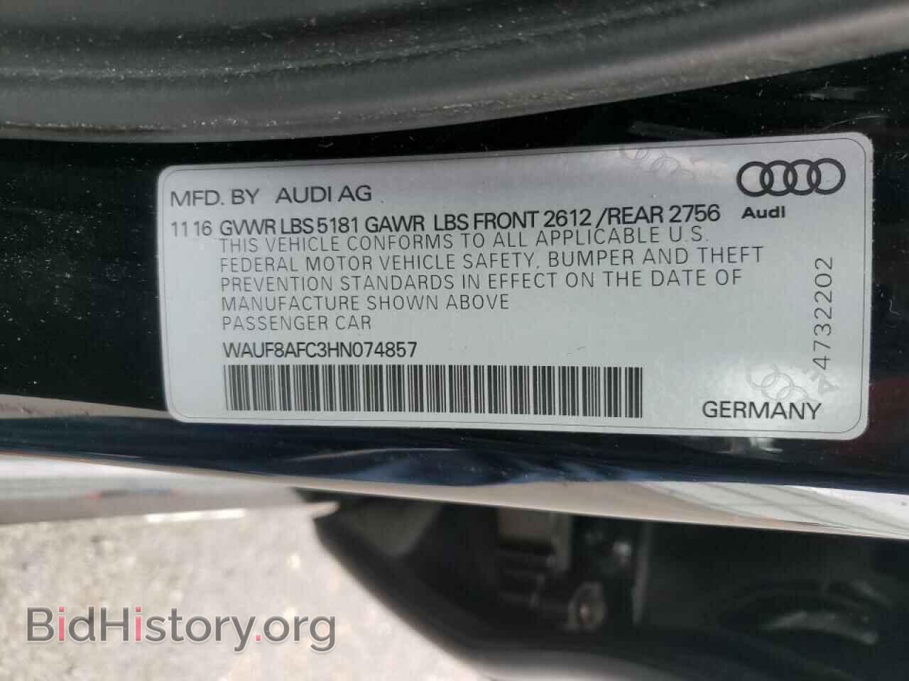 2017 AUDI A6 - VIN: WAUF8AFC3HN074857 - Фото 10