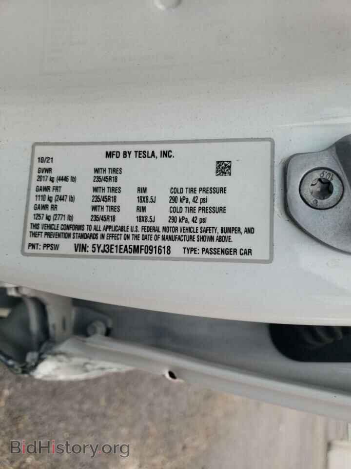2021 TESLA MODEL 3 - VIN: 5YJ3E1EA5MF091618 - Photo 10