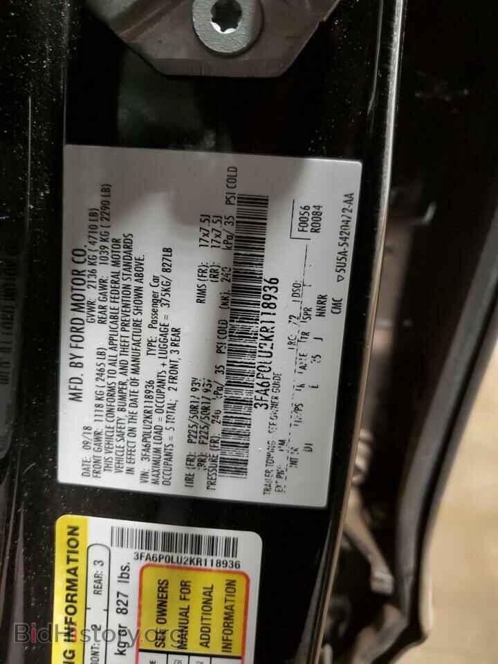 2019 FORD FUSION - VIN: 3FA6P0LU2KR118936 - Фото 13