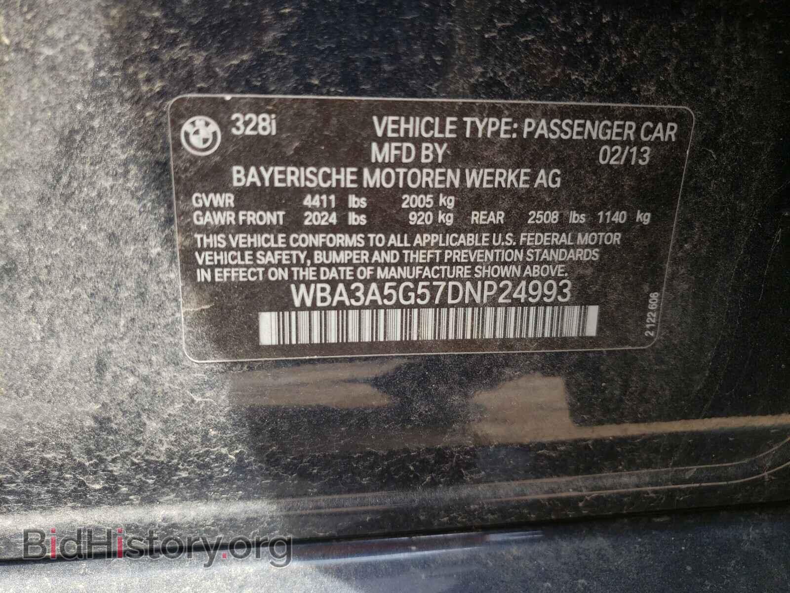 2013 BMW 3 SERIES - VIN: WBA3A5G57DNP24993 - Фото 10