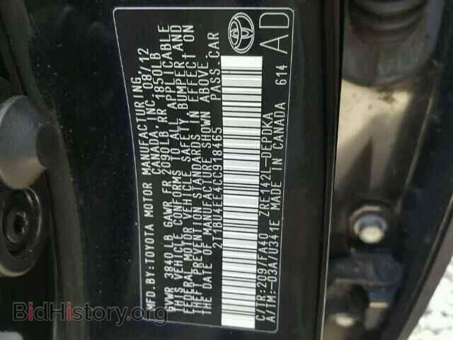 2012 TOYOTA COROLLA BA - VIN: 2T1BU4EE4CC918465 - Фото 10