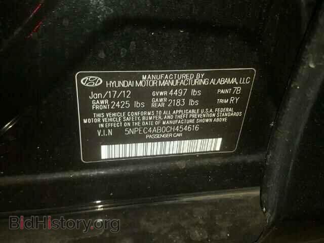 2012 HYUNDAI SONATA - VIN: 5NPEC4AB0CH454616 - Photo 10