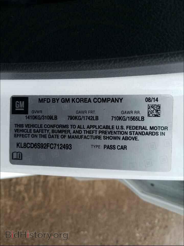 2015 CHEVROLET SPARK - VIN: KL8CD6S92FC712493 - Фото 10