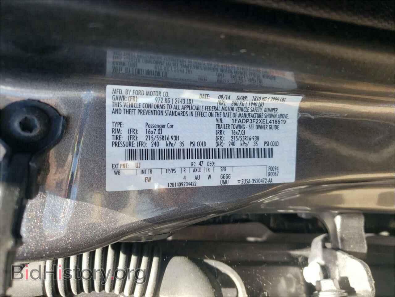 2014 FORD FOCUS - VIN: 1FADP3F2XEL418519 - Фото 10