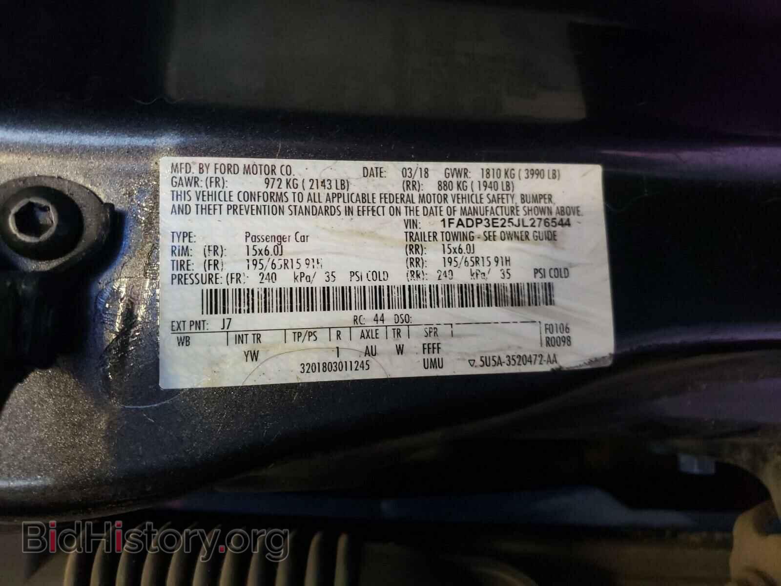 2018 FORD FOCUS - VIN: 1FADP3E25JL276544 - Photo 10